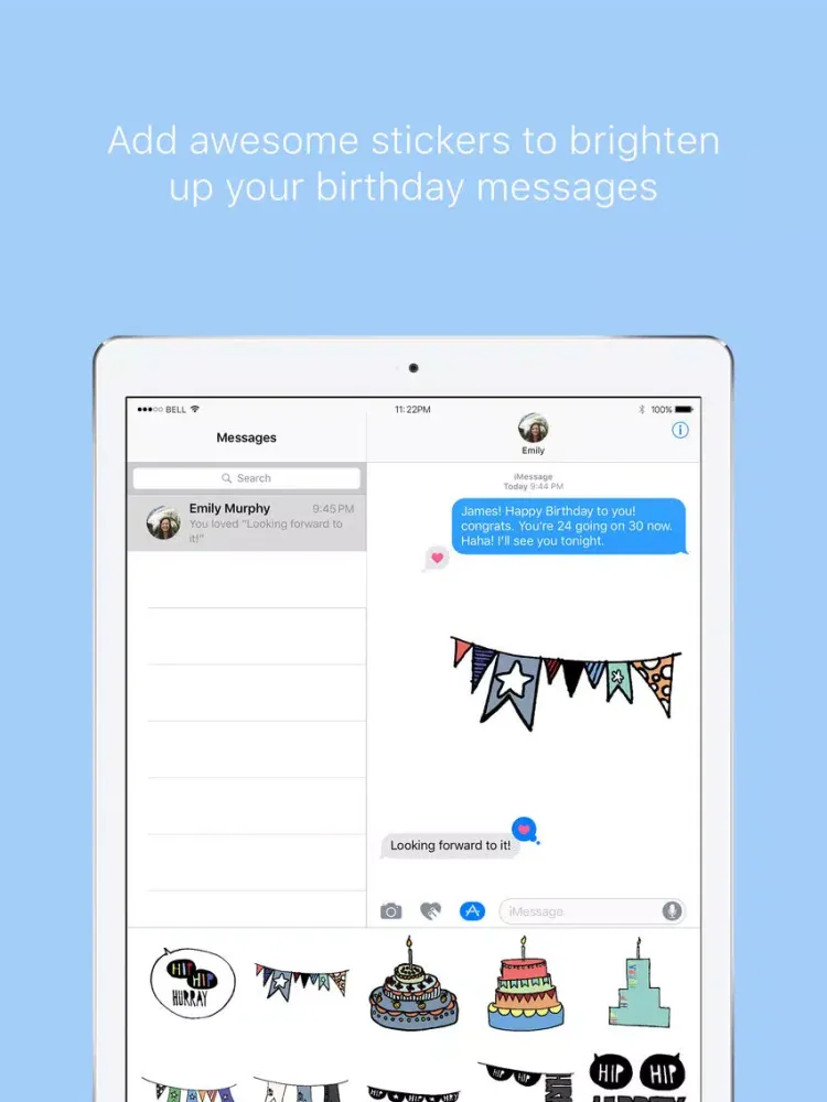 ภาพหน้าจอของ My Birthday Stickers iPad 