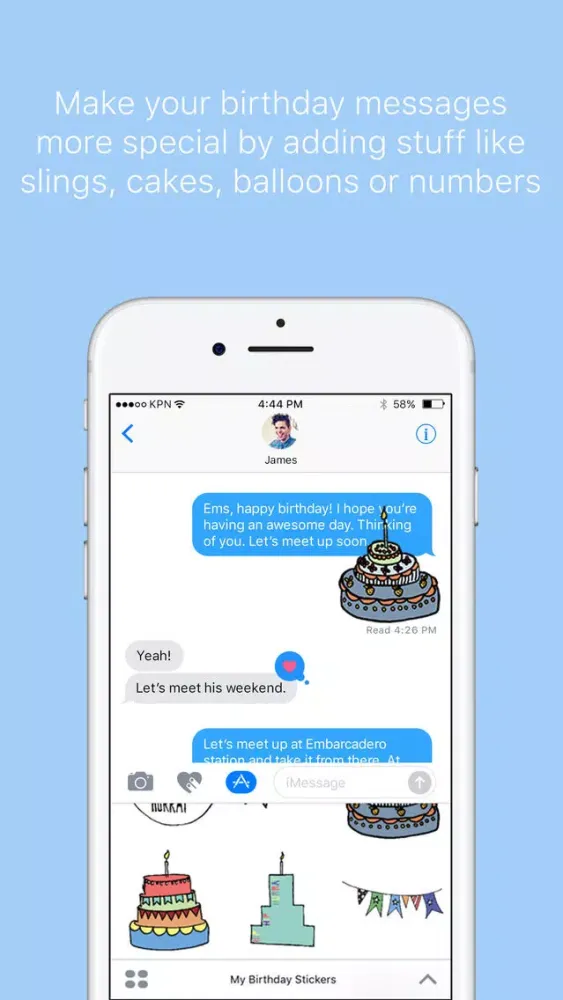ภาพหน้าจอของ My Birthday Stickers