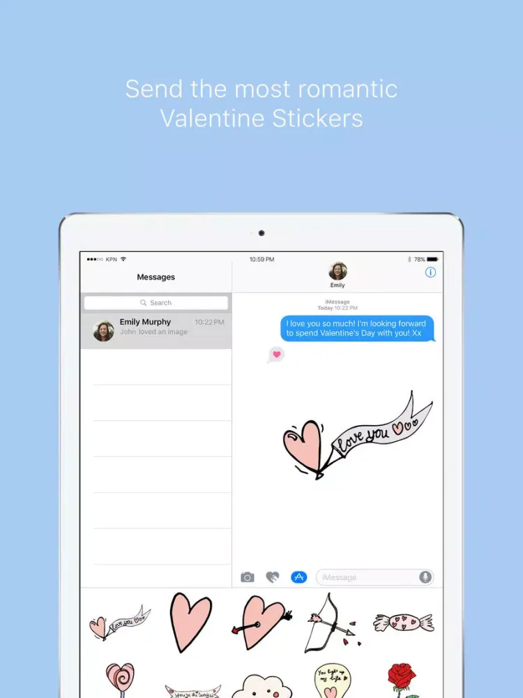 My Valentine Stickers iPad  Screenshots