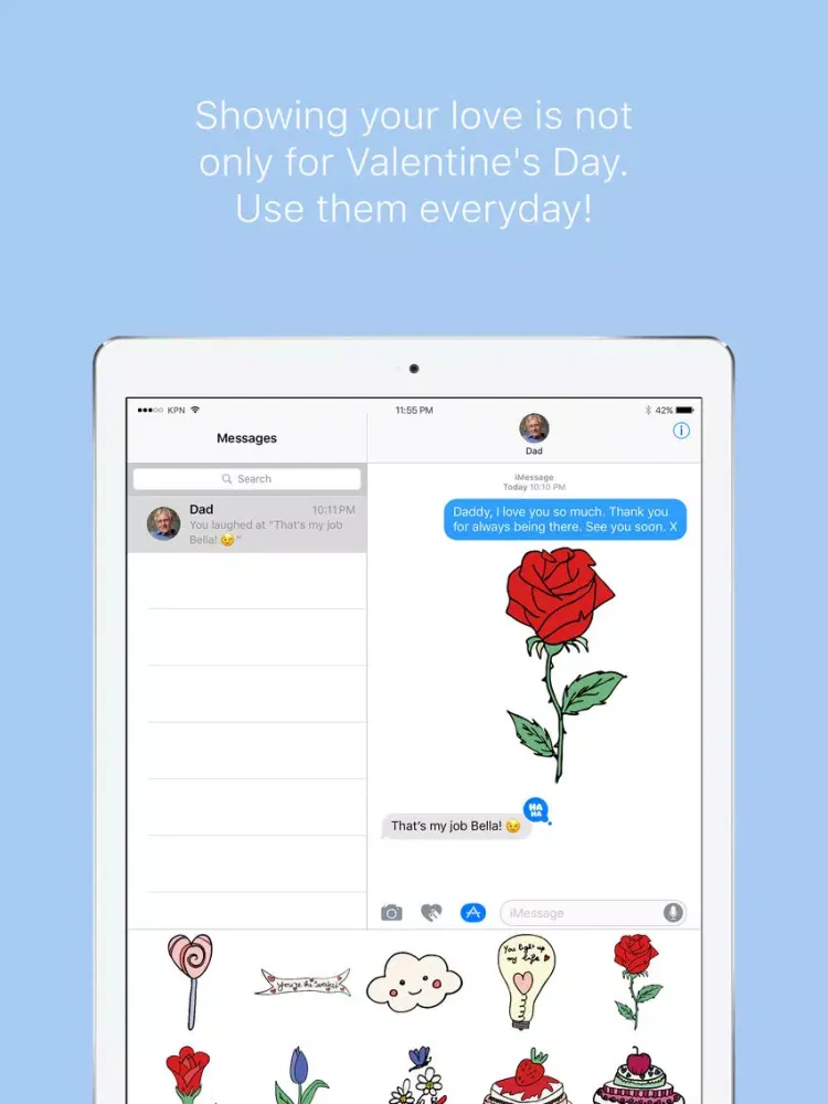 My Valentine Stickers iPad  Screenshots