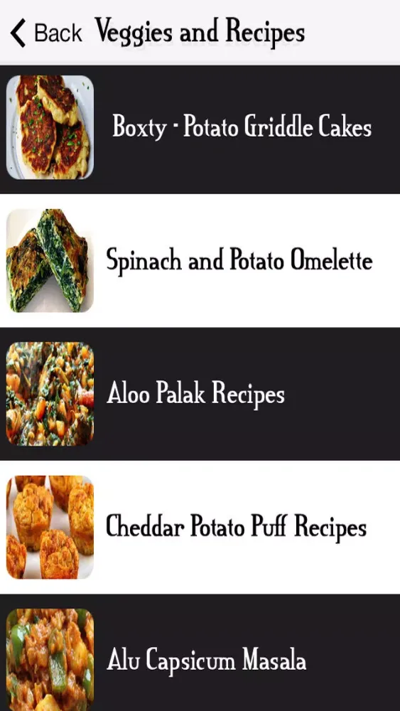 Captures d'écran de Veggies And Recipes