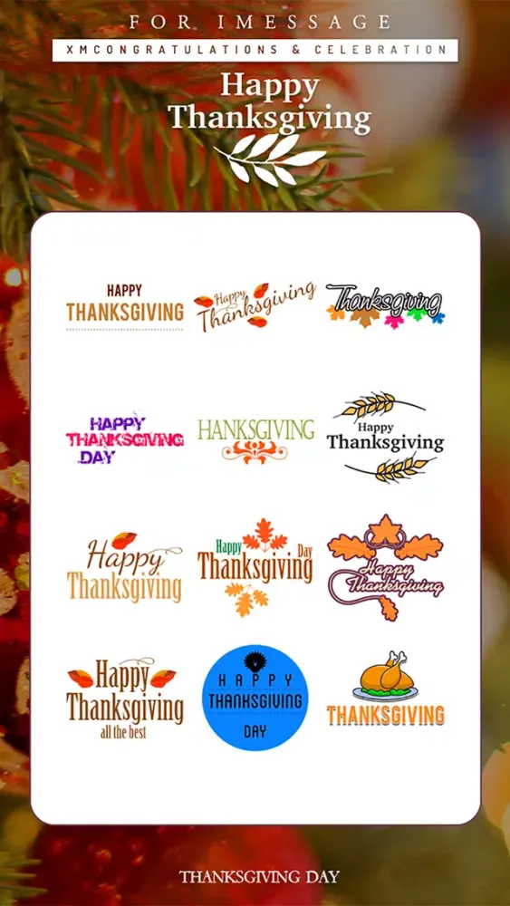 Zrzuty ekranu Thanksgiving Day Emoji Pro - Holiday Stickers
