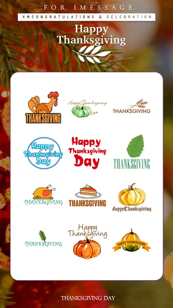 Zrzuty ekranu Thanksgiving Day Emoji Pro - Holiday Stickers