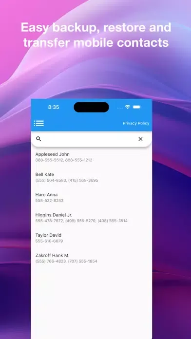 Contacts Backup: Sync Cloud Screenshots
