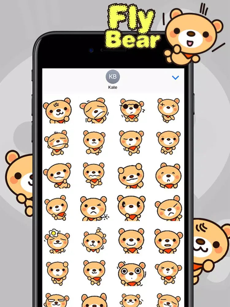 صور Fly Bear Sticker - Cute & Emotional Stickers iPad 