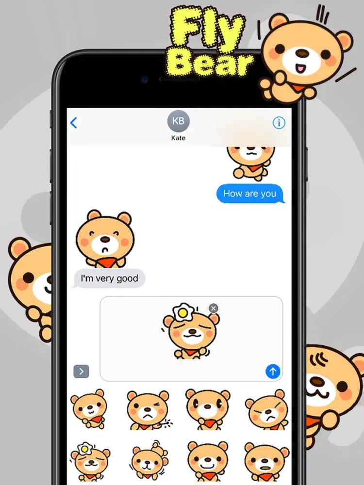صور Fly Bear Sticker - Cute & Emotional Stickers iPad 