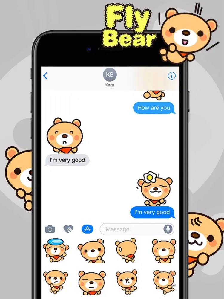 صور Fly Bear Sticker - Cute & Emotional Stickers iPad 
