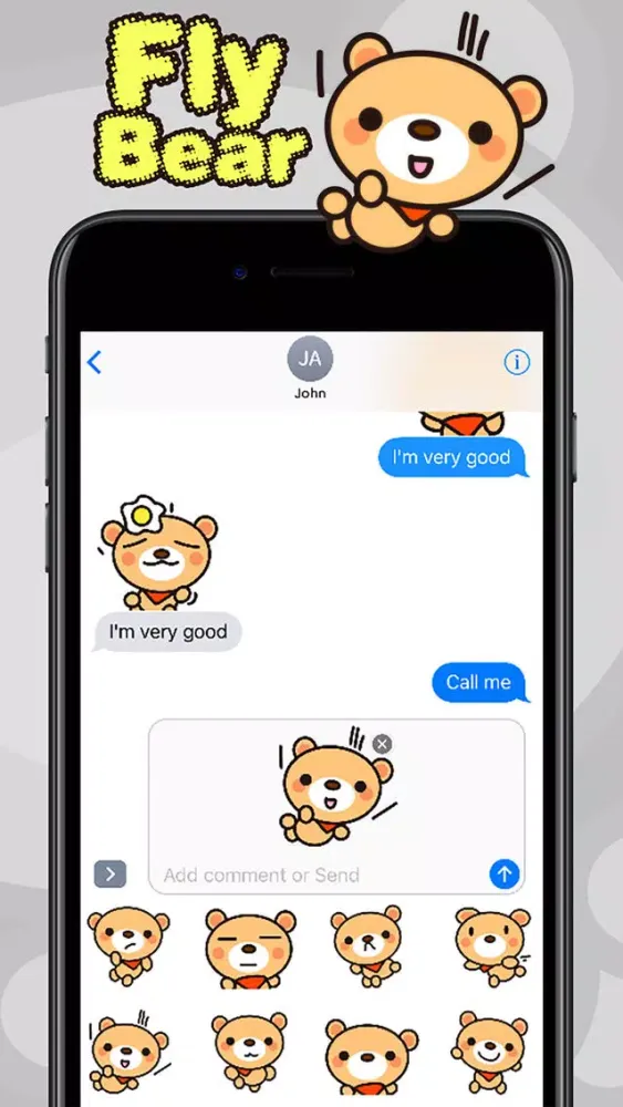 صور Fly Bear Sticker - Cute & Emotional Stickers