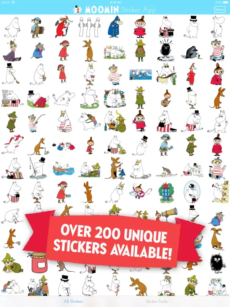 Moomin Sticker App iPad  Screenshots