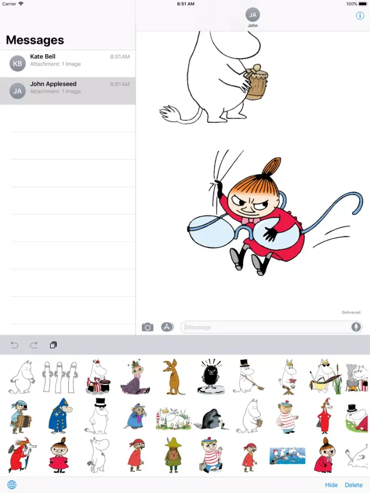 Moomin Sticker App iPad  Screenshots