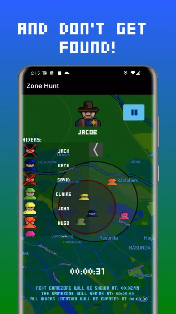 Tangkapan skrin ZONE HUNT - IRL Hide and Seek
