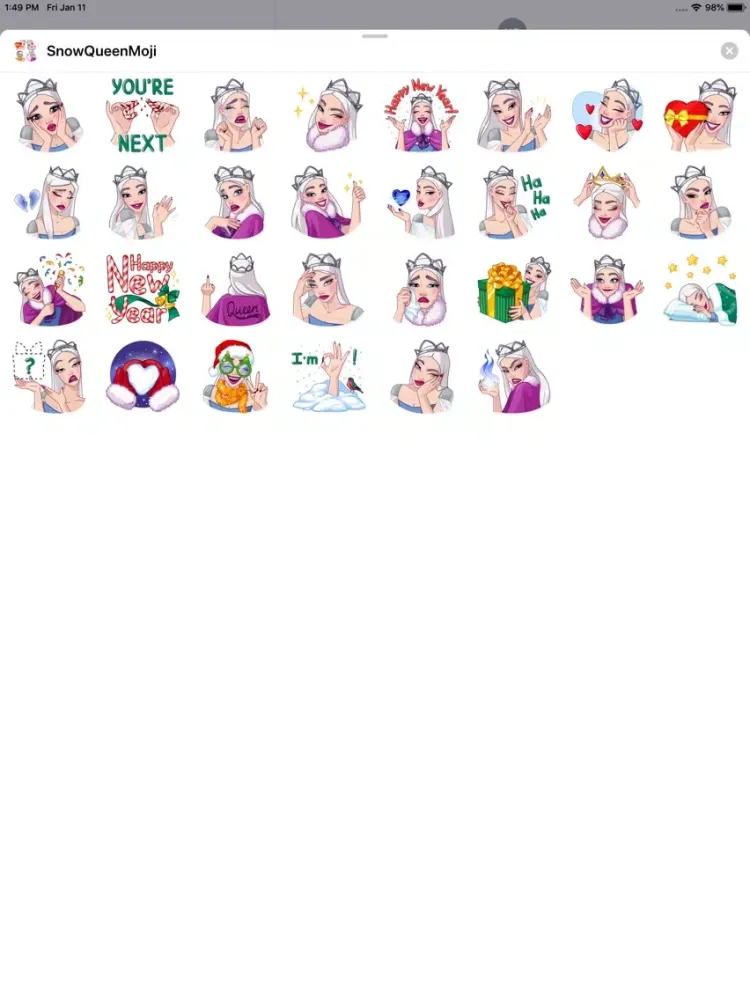 SnowQueenMoji - Stickers Pack iPad  स्क्रीनशॉट