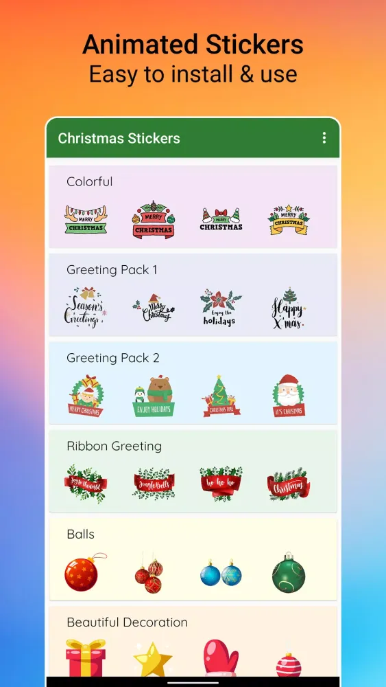 Christmas Stickers WASticker Screenshots