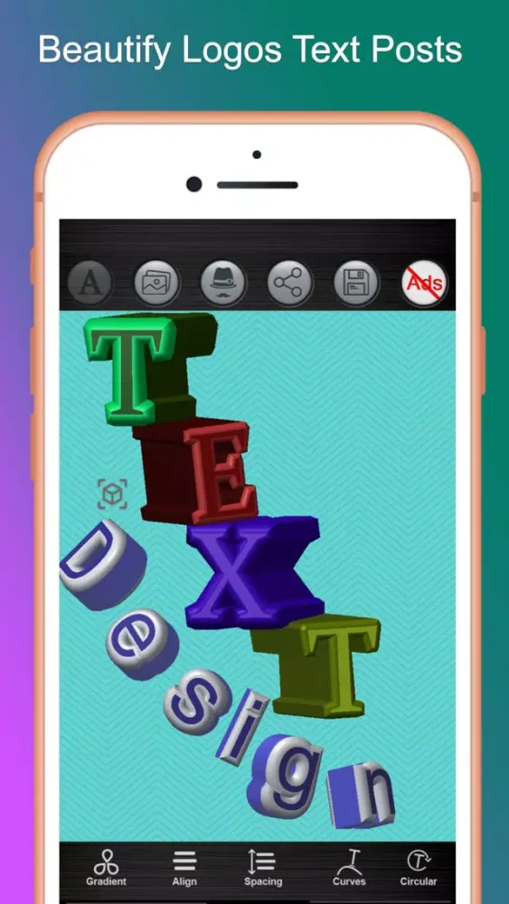 Captures d'écran de 3D Text Art - Design Font Logo