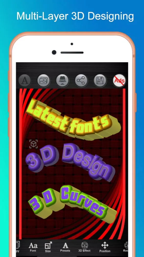 Captures d'écran de 3D Text Art - Design Font Logo