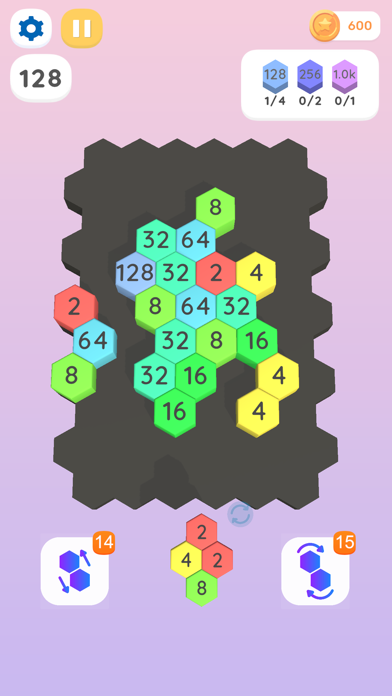 2048 Hexagon - Merge Puzzle 3D應用截圖