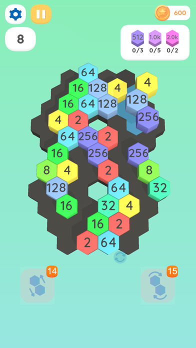 2048 Hexagon - Merge Puzzle 3D應用截圖