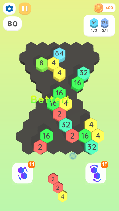 2048 Hexagon - Merge Puzzle 3D應用截圖