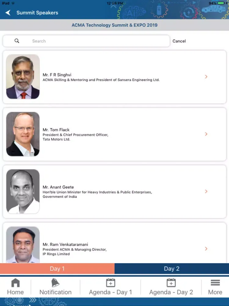 Скриншоты ACMA SUMMIT iPad 