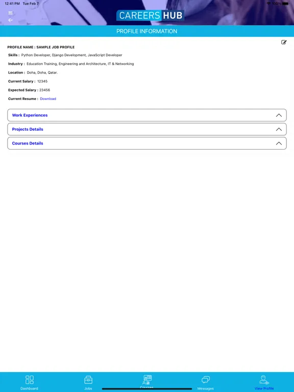 CareersHub Job Portal iPad 应用截图