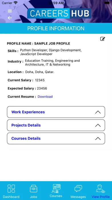 CareersHub Job Portal应用截图