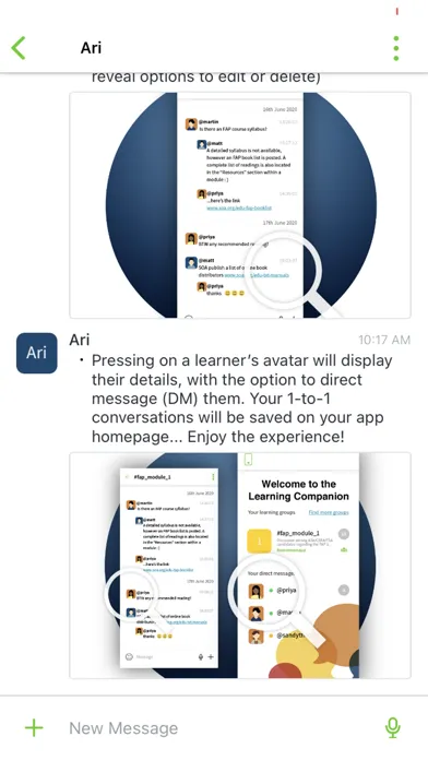 Zrzuty ekranu SOA Learning Companion