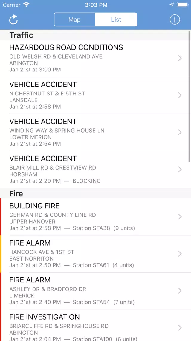 Скриншоты Montgomery County Incidents+