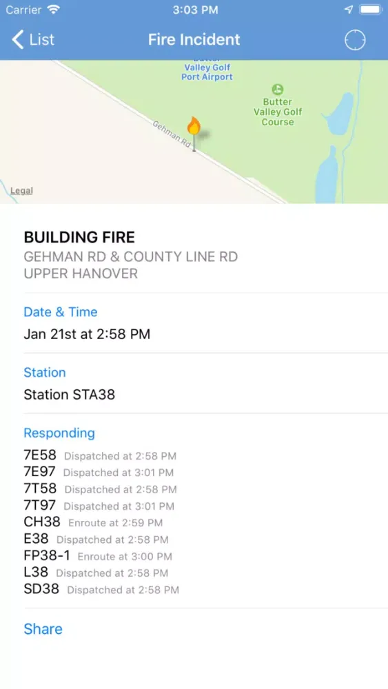 Tangkapan layar Montgomery County Incidents+