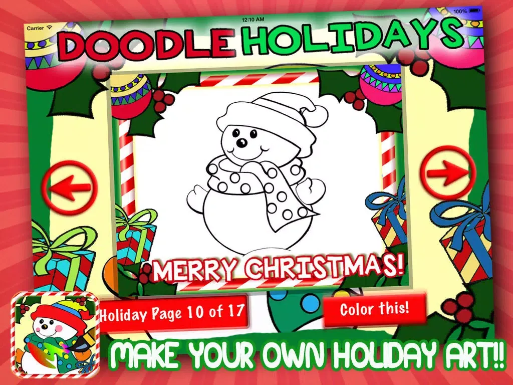 Doodle Holidays - Christmas Color Paint Design Book iPad  স্ক্রিনশট