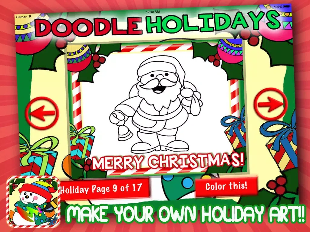 Doodle Holidays - Christmas Color Paint Design Book iPad  স্ক্রিনশট