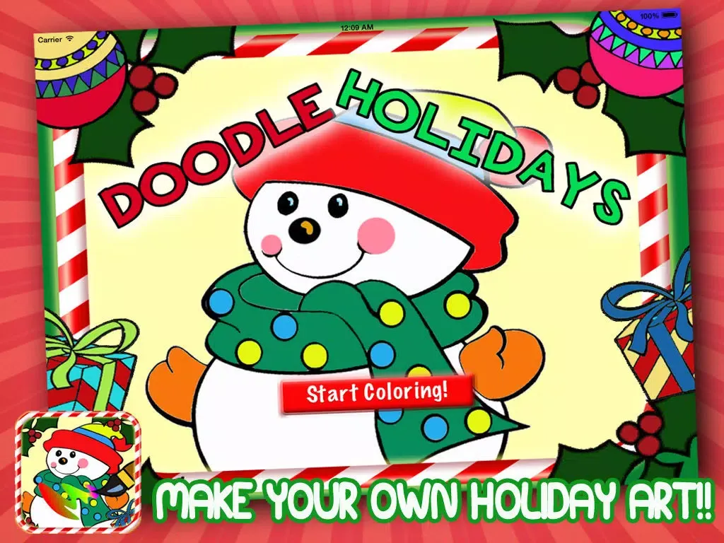 Doodle Holidays - Christmas Color Paint Design Book iPad  স্ক্রিনশট