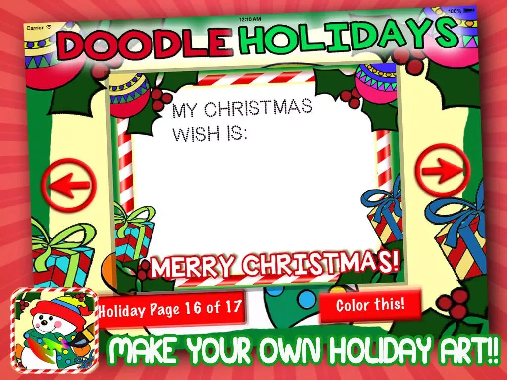 Doodle Holidays - Christmas Color Paint Design Book iPad  স্ক্রিনশট