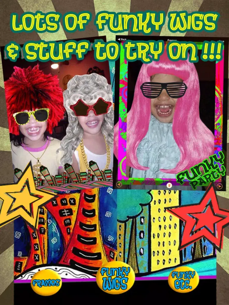 Funkify Photo Booth - FREE Fun Funky Wigs, Stickers, and Frames iPad  스크린샷