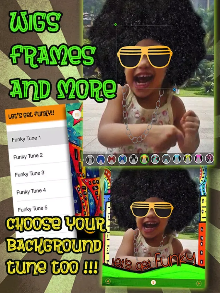 Funkify Photo Booth - FREE Fun Funky Wigs, Stickers, and Frames iPad  스크린샷