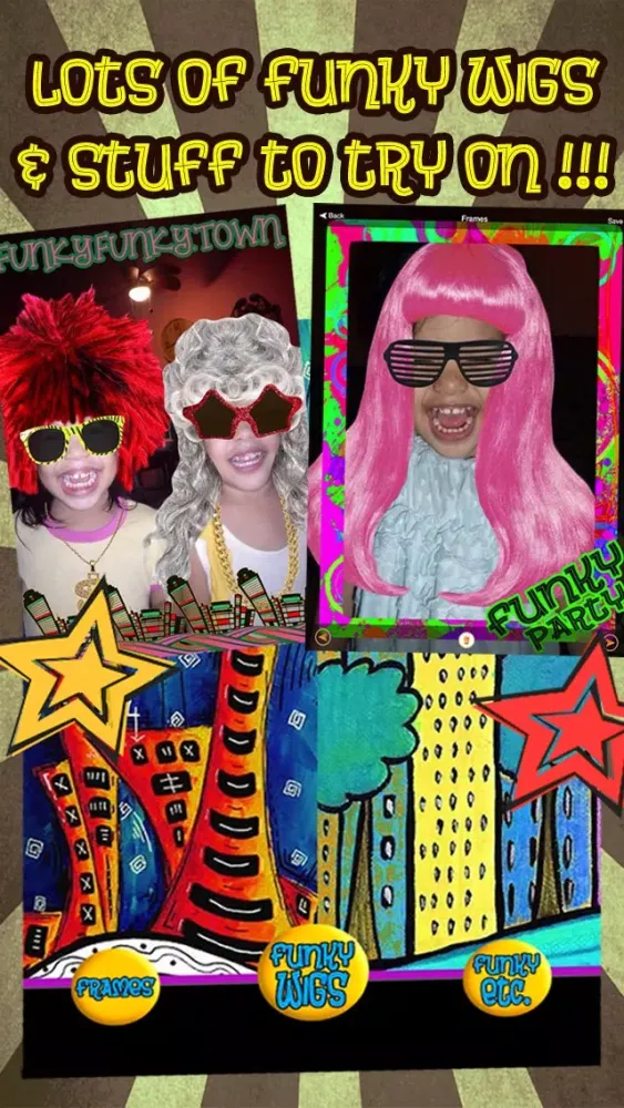 Funkify Photo Booth - FREE Fun Funky Wigs, Stickers, and Frames 스크린샷