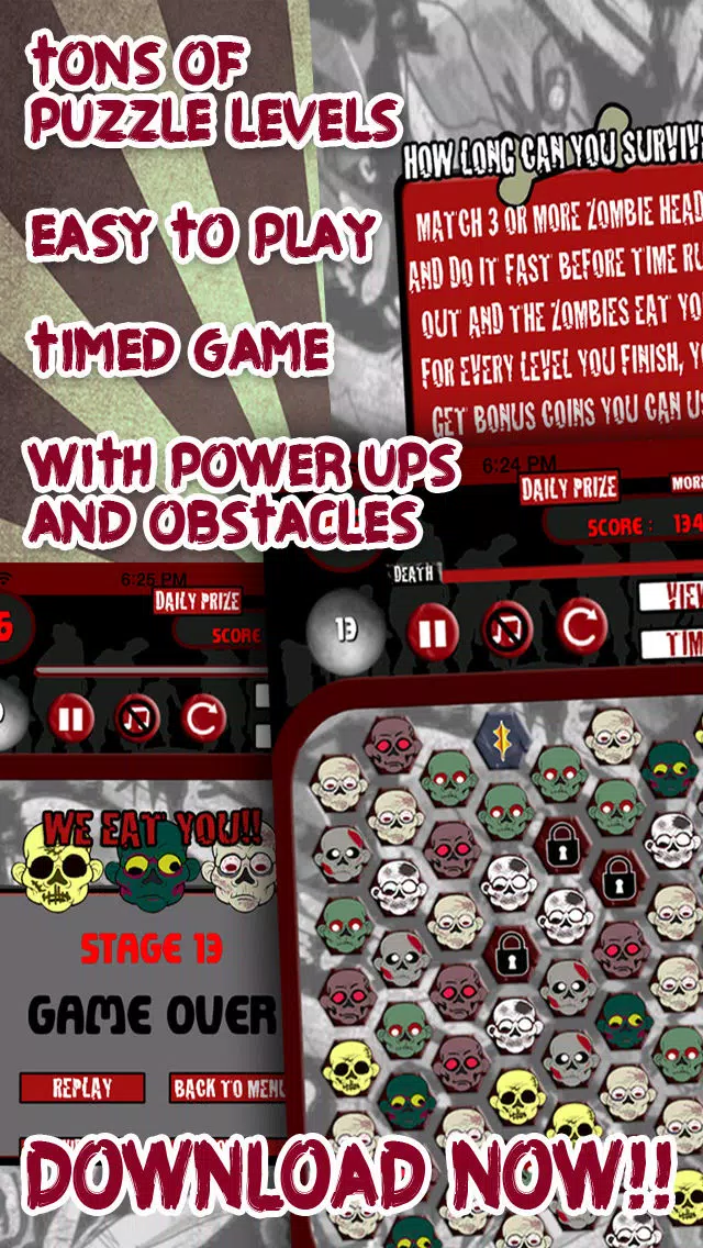 Zombie Hexa Heads Survival Puzzle Screenshots