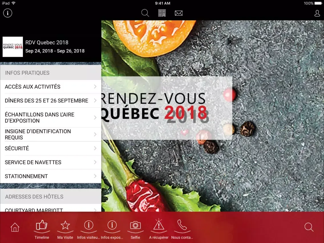 Rendez-vous Québec 2018 iPad  Screenshots
