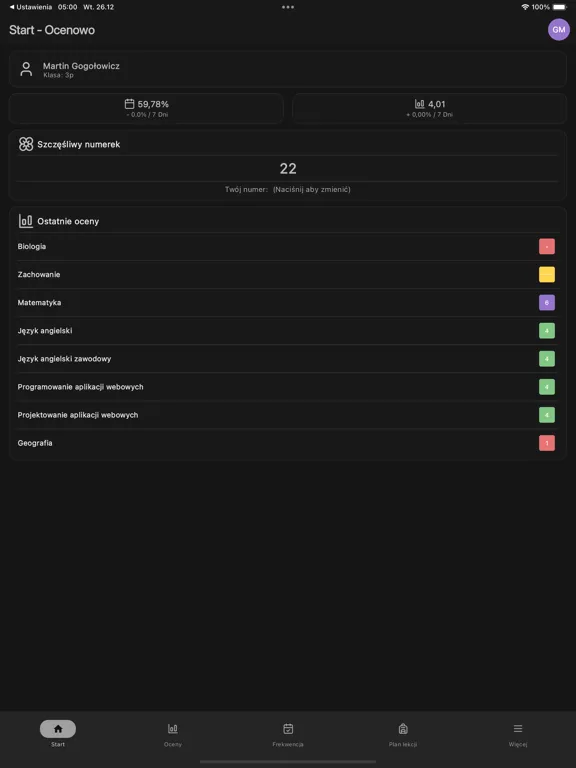 Ocenowo Dzienniczek iPad  스크린샷