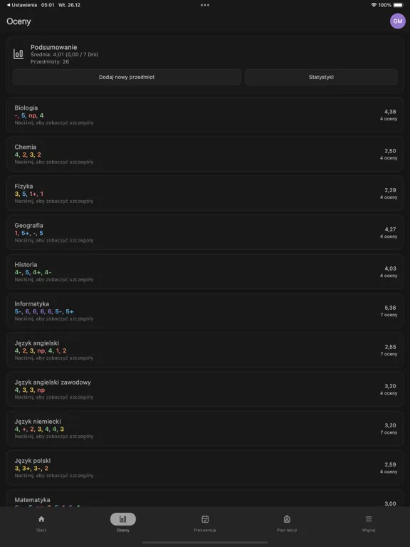 Ocenowo Dzienniczek iPad  스크린샷