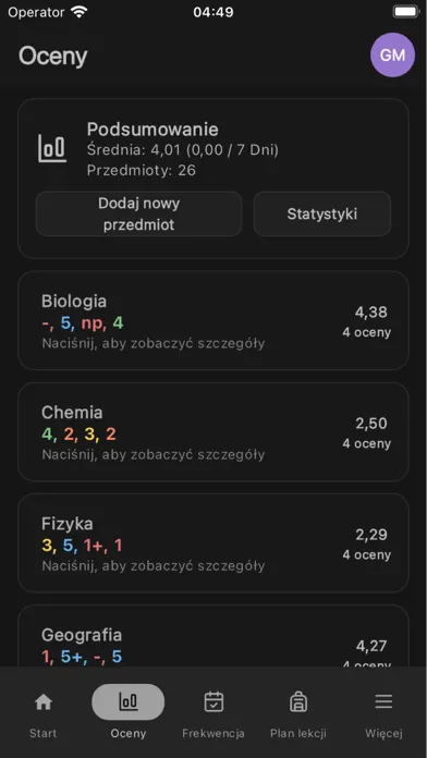Ocenowo Dzienniczek 스크린샷