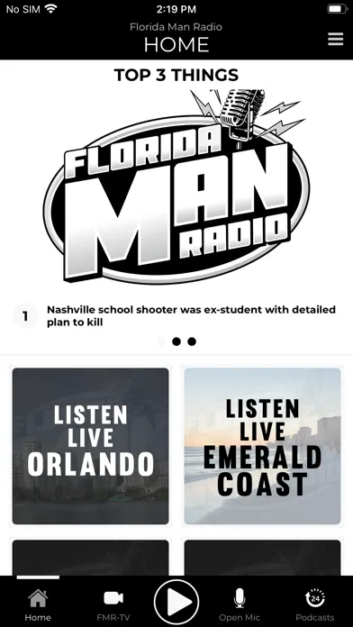 Capturas de tela do Florida Man Radio