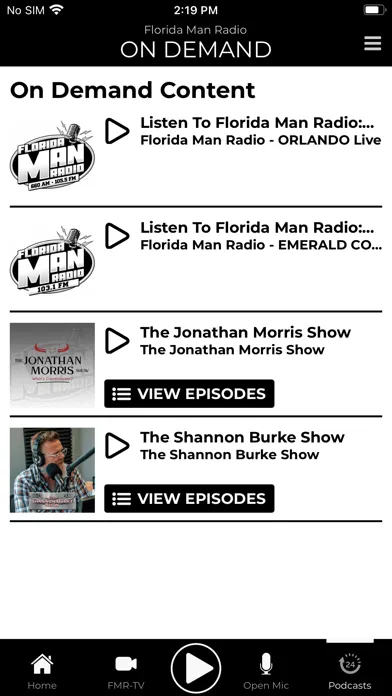 Capturas de tela do Florida Man Radio