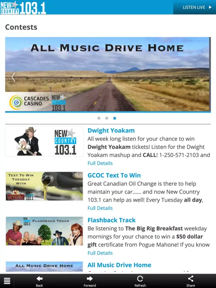 New Country 103.1 iPad 應用截圖