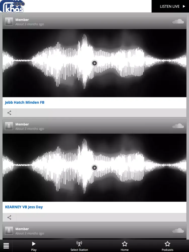Capturas de tela do Platte River Radio iPad 