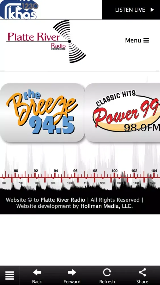 Capturas de tela do Platte River Radio