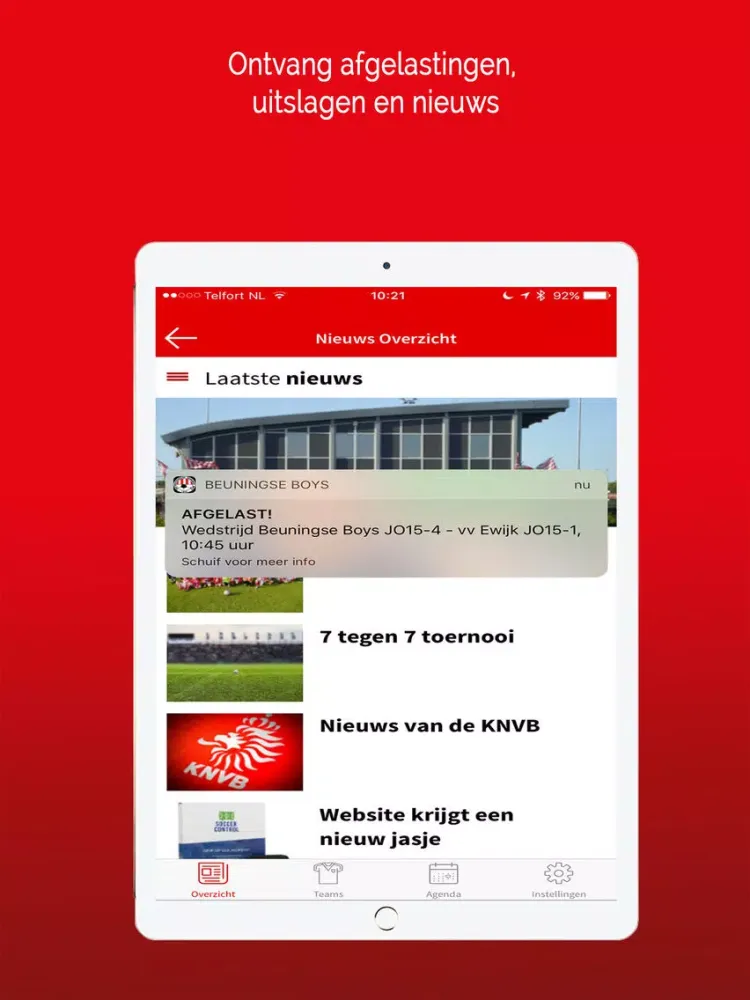 Ảnh chụp màn hình của V.V. Beuningse Boys iPad 
