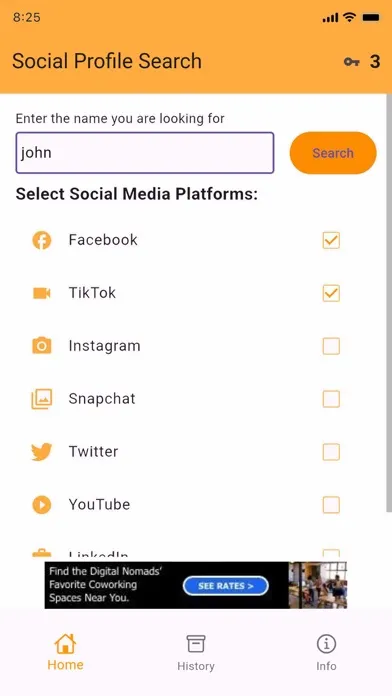 Screenshot di Social Profile Searcher