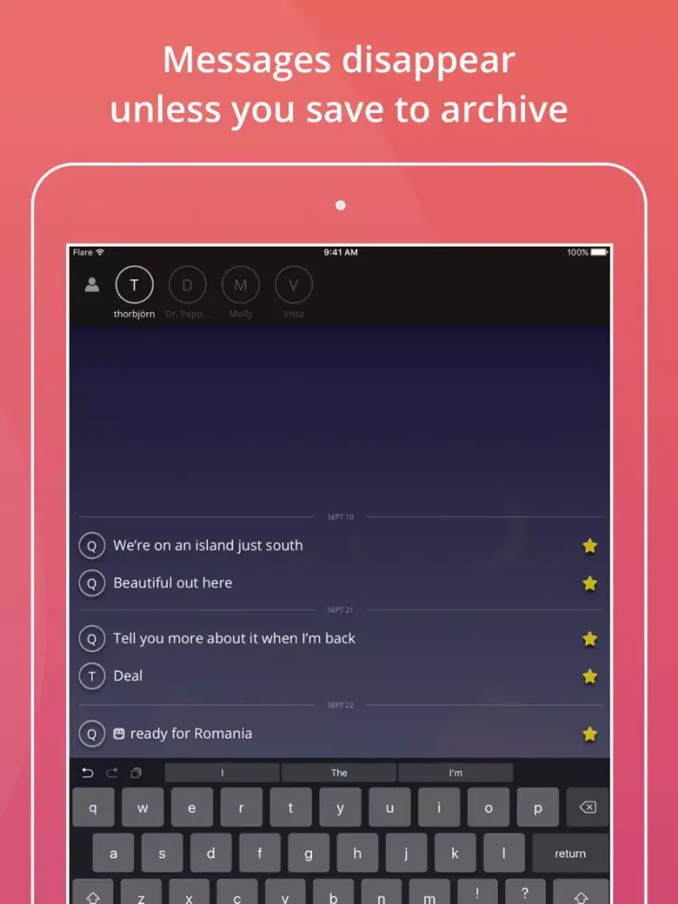 Скриншоты Flare - Fastest messenger ever iPad 