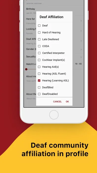 Tangkapan skrin Social ASL Community App