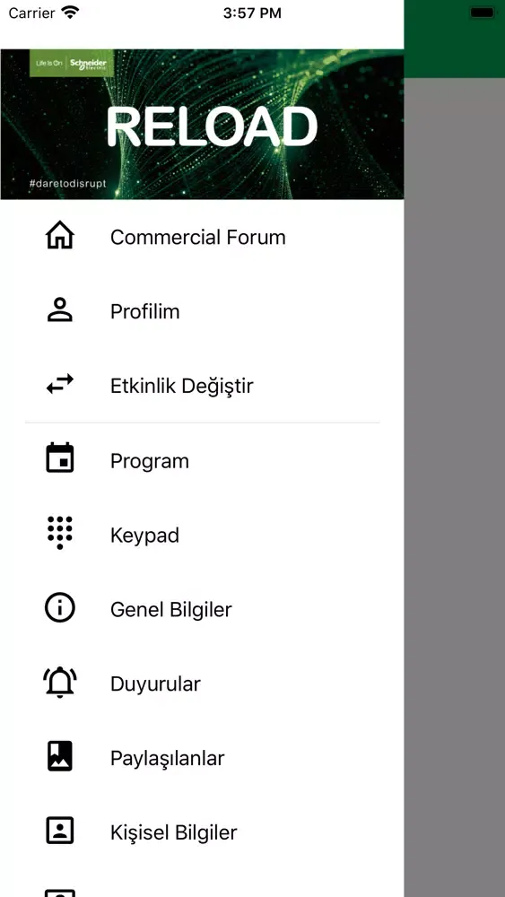 Screenshot di Schneider Etkinlikler